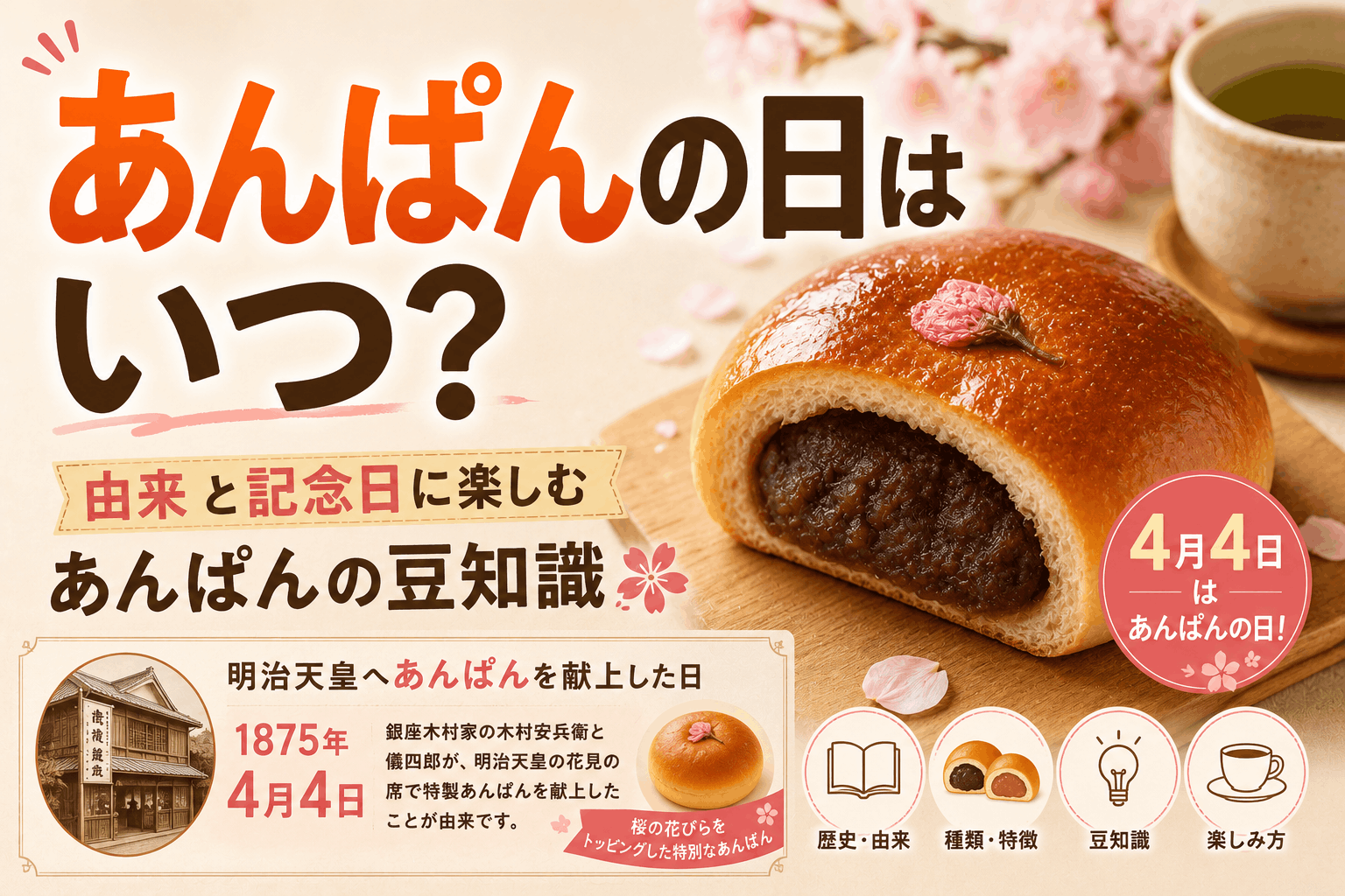 あんぱんの日はいつ？由来と記念日に楽しむあんぱんの豆知識