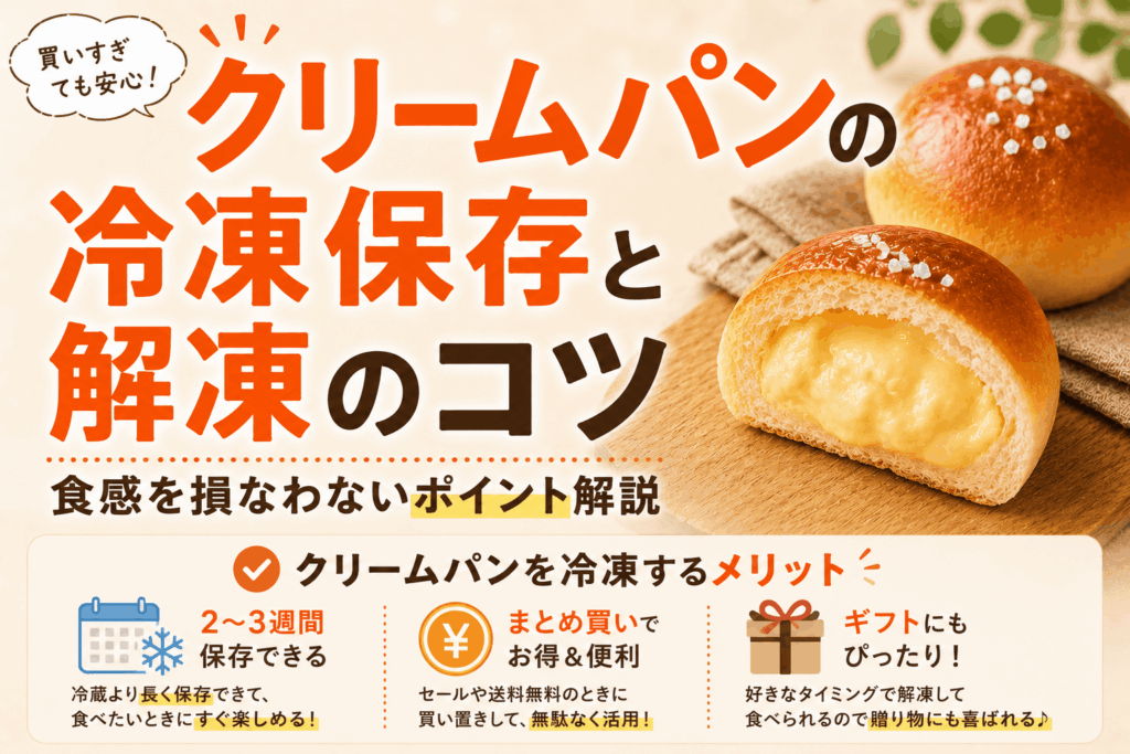 クリームパンの冷凍保存方法と解凍のコツ｜食感を損なわないポイント解説