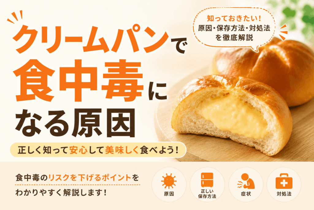 クリームパンで食中毒になる原因と正しい保存方法・対処法