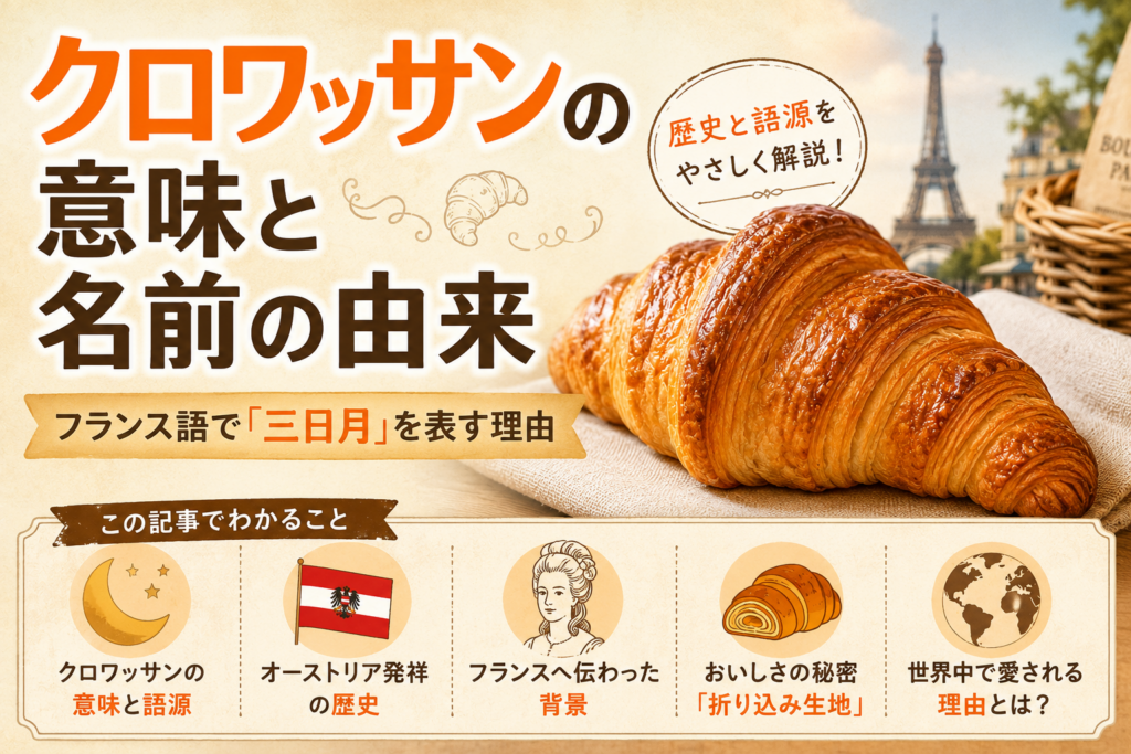 クロワッサンの意味と名前の由来｜フランス語で「三日月」を表す理由