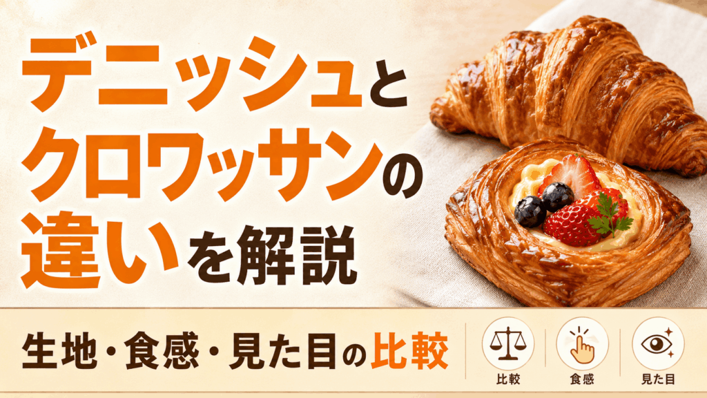 デニッシュとクロワッサンの違いを解説｜生地・食感・見た目の比較