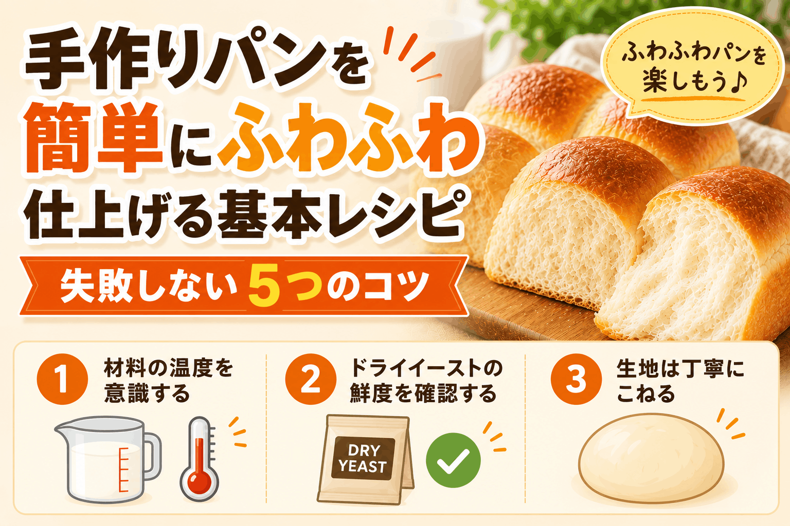 手作りパンを簡単にふわふわ仕上げる基本レシピ|失敗しない5つのコツ