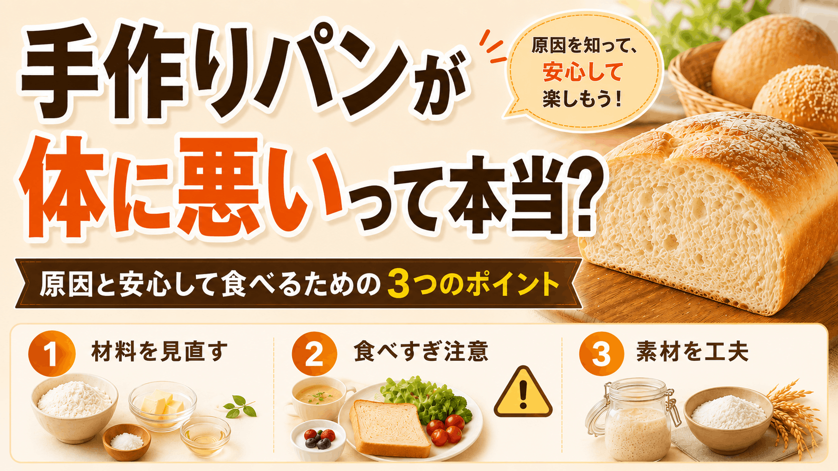 手作りパンが体に悪いって本当？原因と安心して食べるための3つのポイント