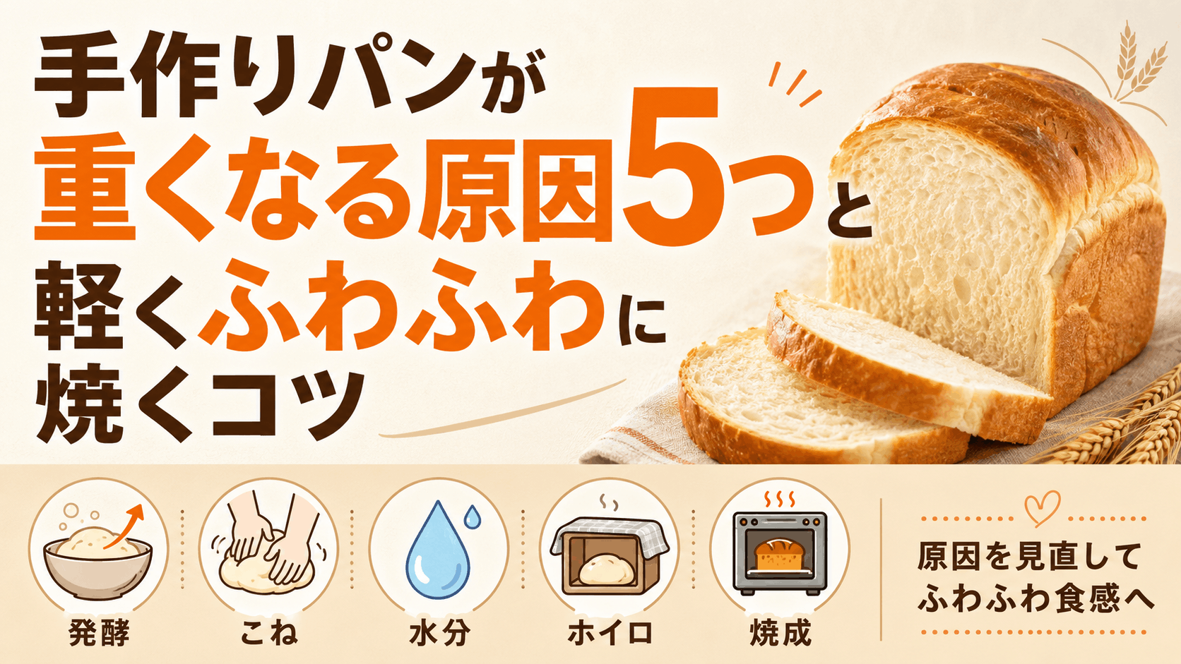 手作りパンが重くなる原因5つと軽くふわふわに焼くコツ