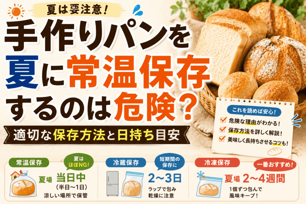 手作りパンを夏に常温保存するのは危険？適切な保存方法と日持ち目安
