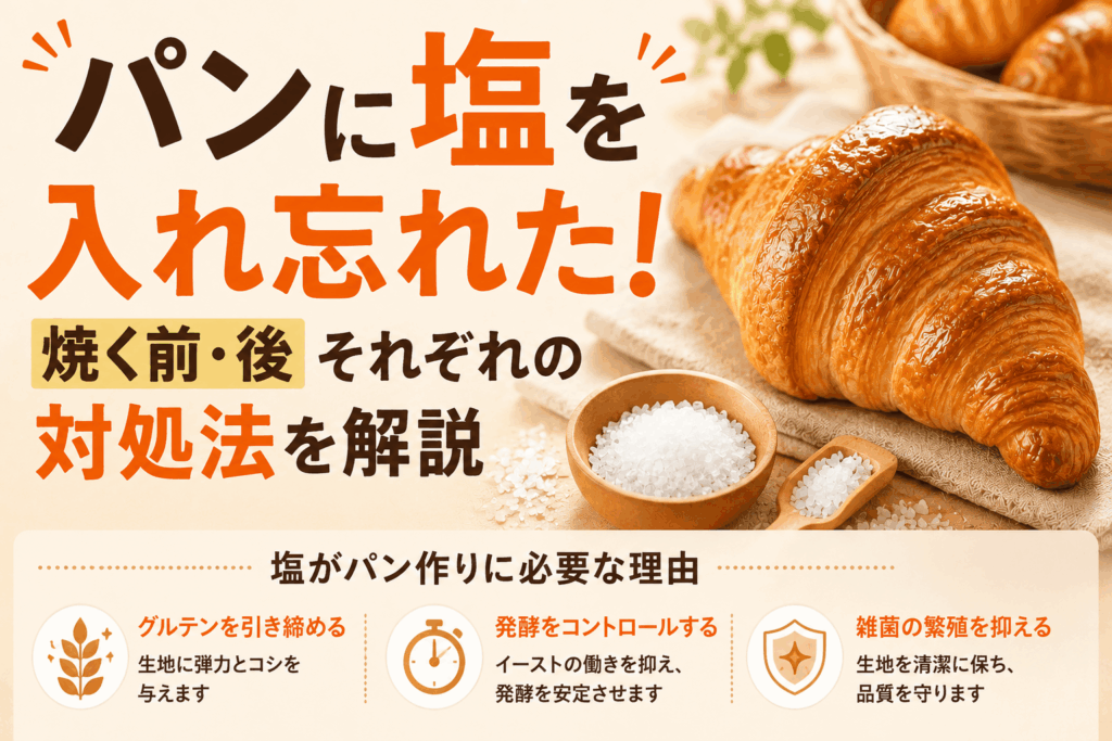 パンに塩を入れ忘れた！焼く前・後それぞれの対処法を解説