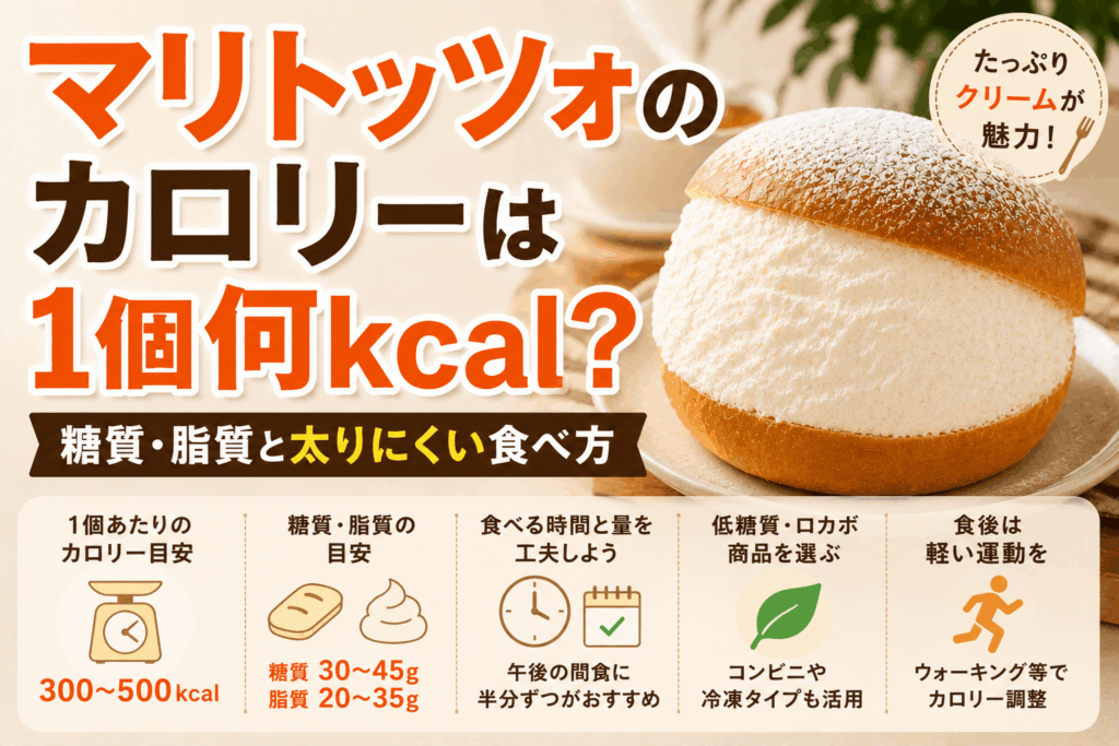 マリトッツォのカロリーは1個何kcal？糖質・脂質と太りにくい食べ方