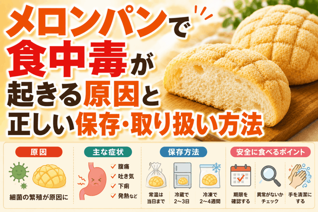 メロンパンで食中毒が起きる原因と正しい保存・取り扱い方法