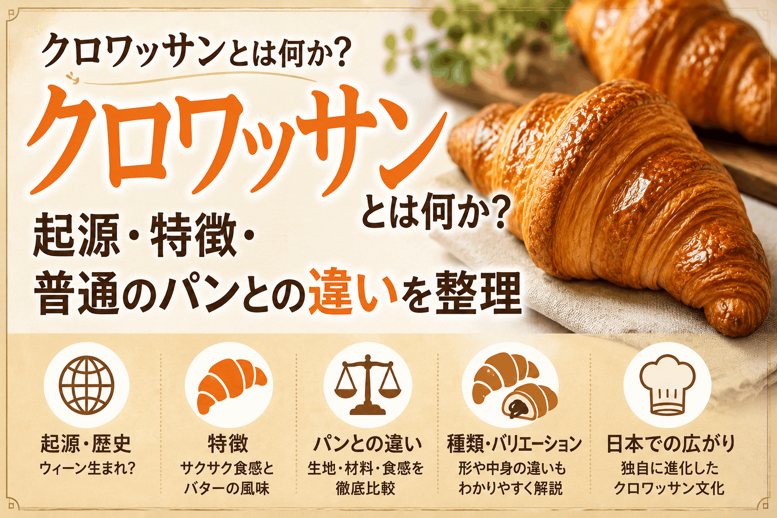 クロワッサンとは何か？起源・特徴・普通のパンとの違いを整理