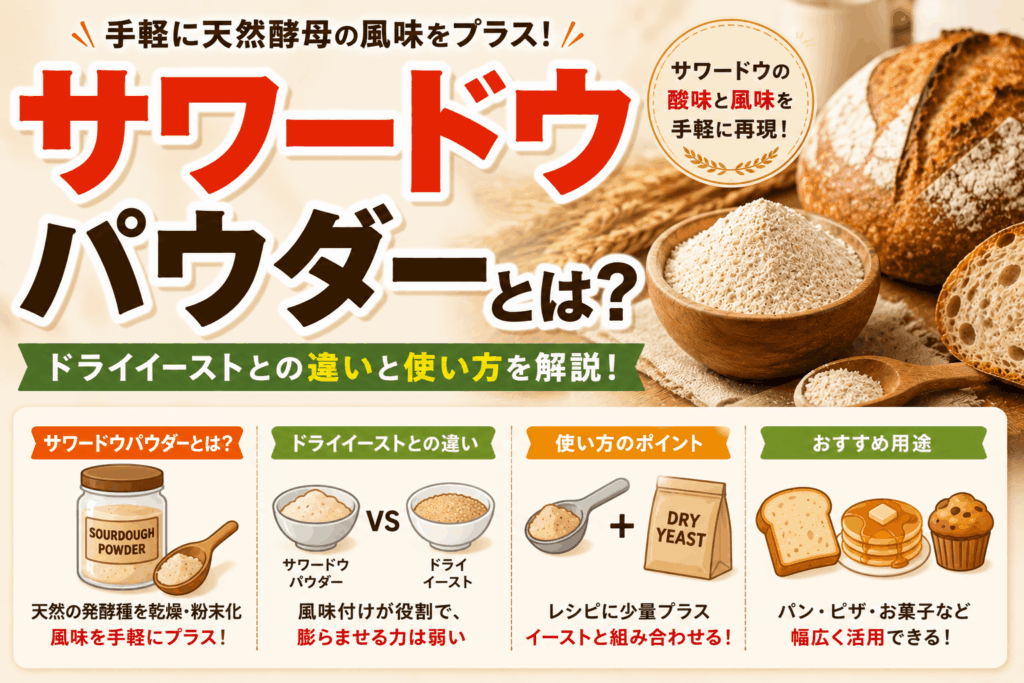 サワードウパウダーとは？ドライイーストとの違いと天然酵母の風味を手軽に出す方法