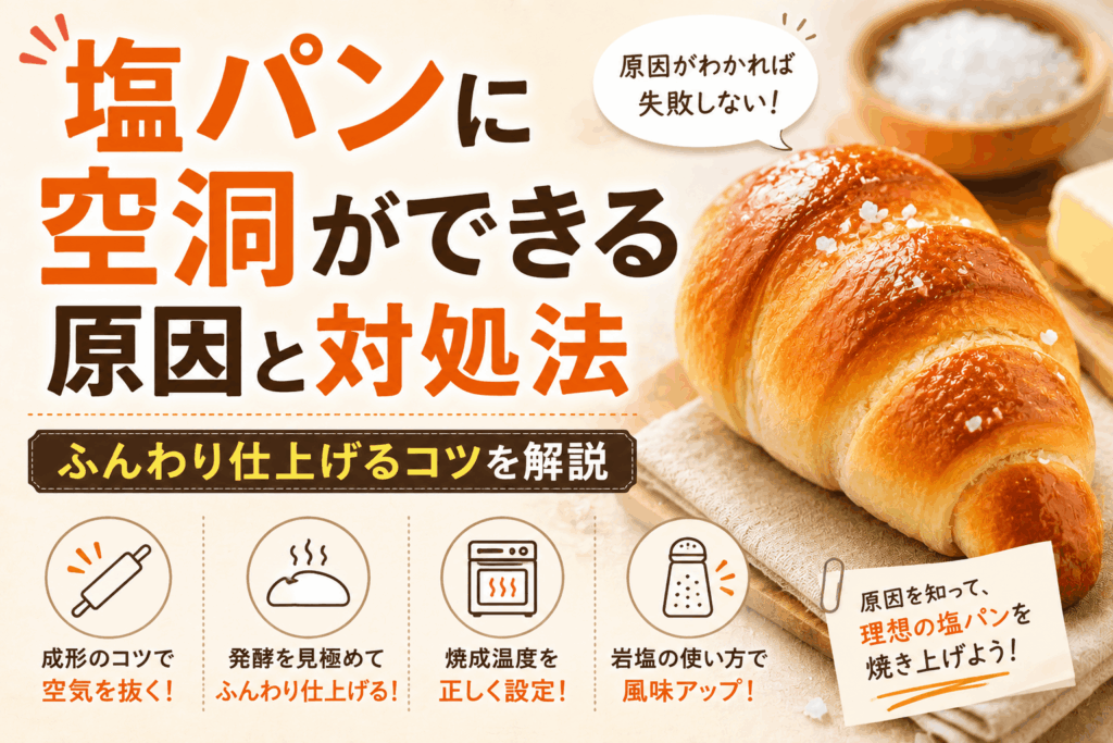 塩パンに空洞ができる原因と対処法｜ふんわり仕上げるコツを解説
