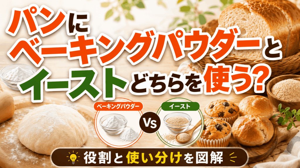 パンにベーキングパウダーとイーストどちらを使う？役割と使い分けを図解