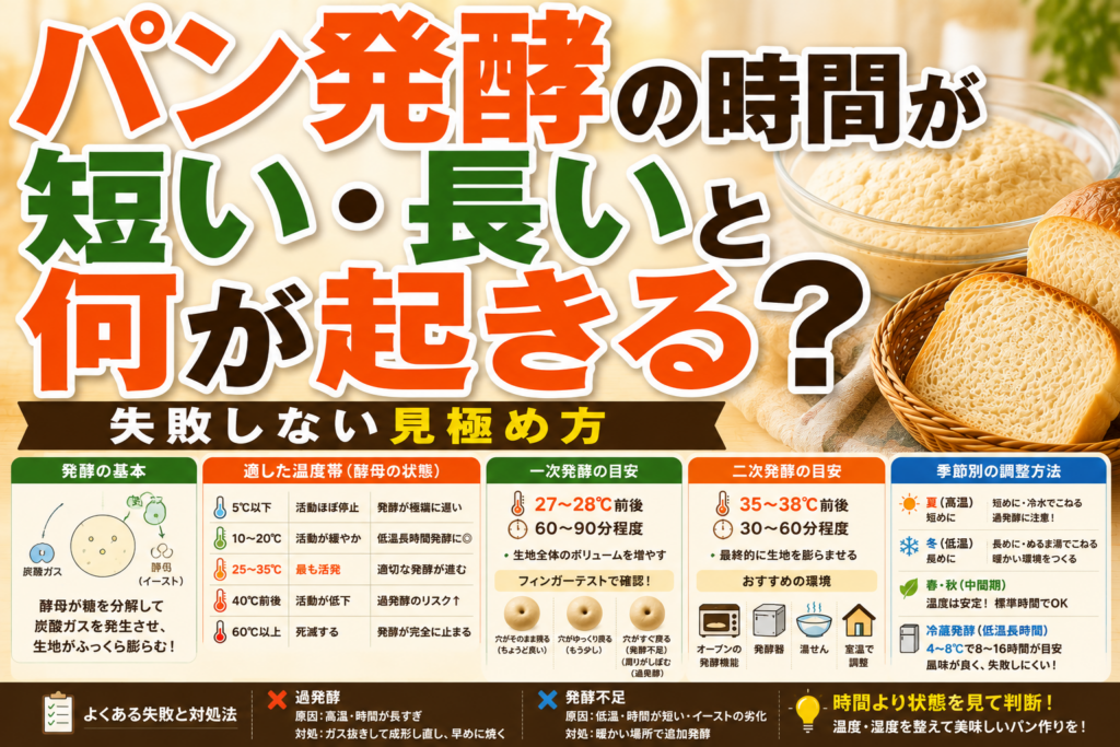 パン発酵の時間が短い・長いと何が起きる？失敗しない見極め方