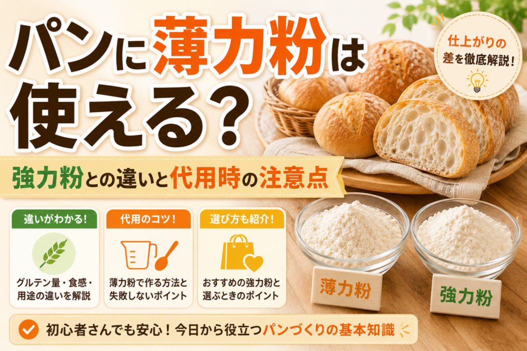 パンに薄力粉は使える？強力粉との違いと代用時の注意点