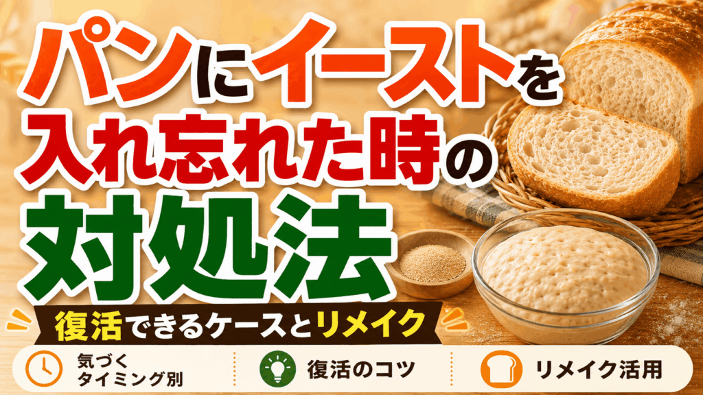 パンにイーストを入れ忘れた時の対処法｜復活できるケースとリメイクレシピ
