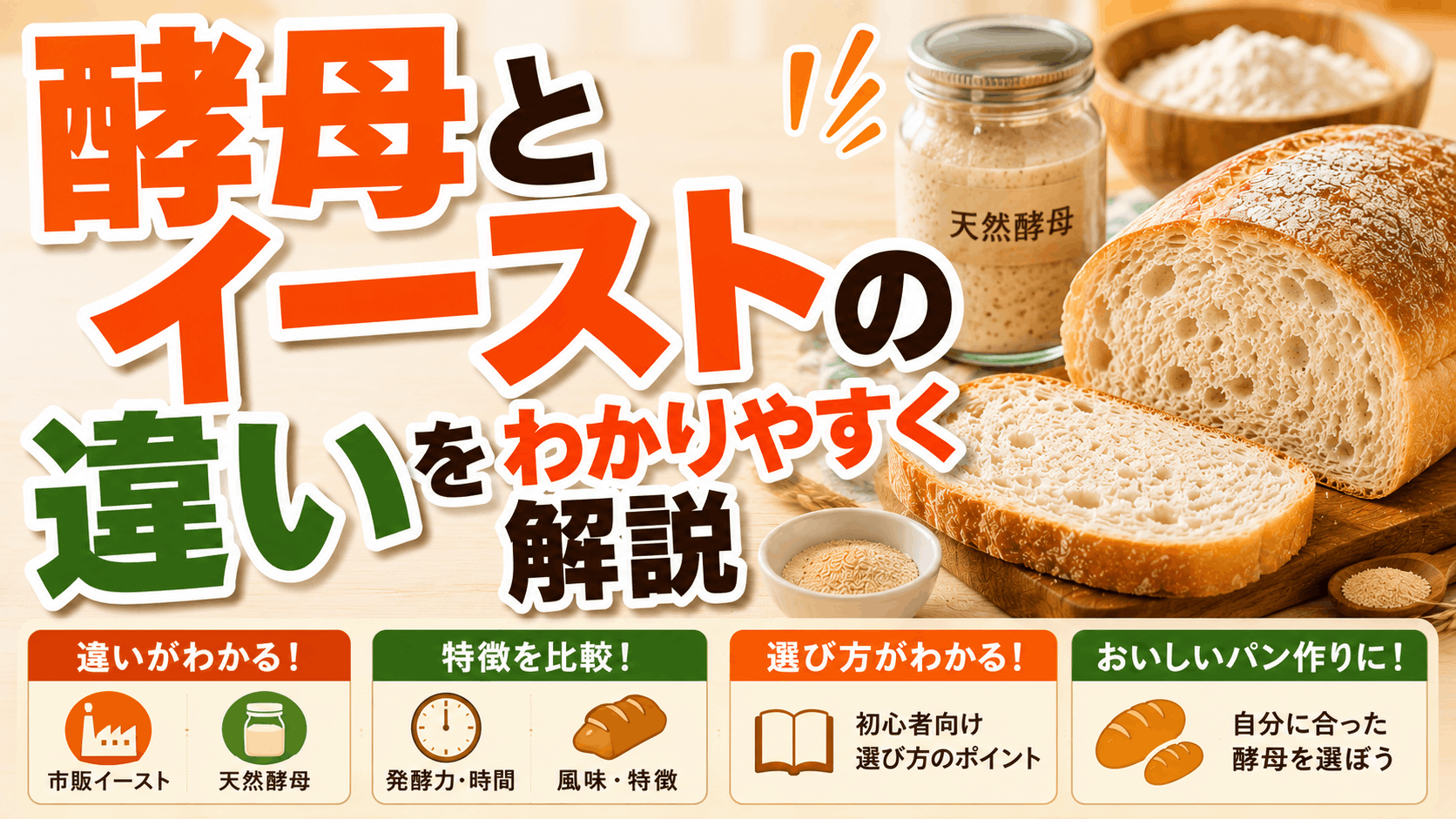 酵母とイーストの違いをわかりやすく解説|パン作り初心者が迷わない選び方