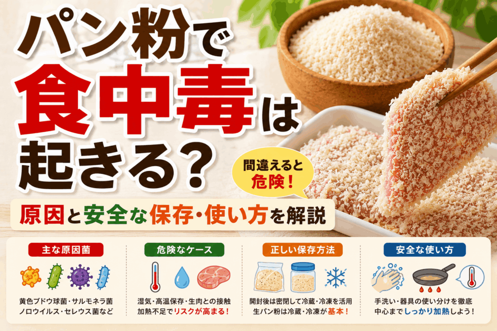 パン粉で食中毒は起きる？原因と安全な保存・使い方を解説