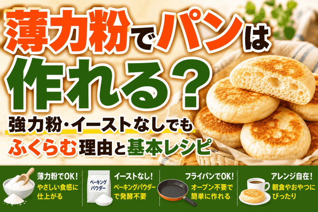 薄力粉でパンは作れる？強力粉・イーストなしでもふくらむ理由と基本レシピ