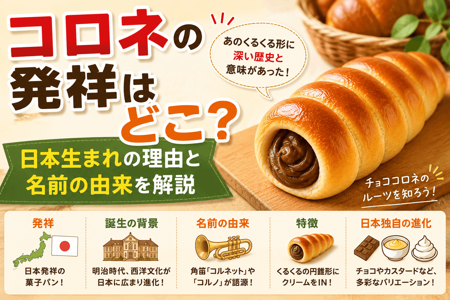 コロネの発祥はどこ？日本生まれの理由と名前の由来を解説