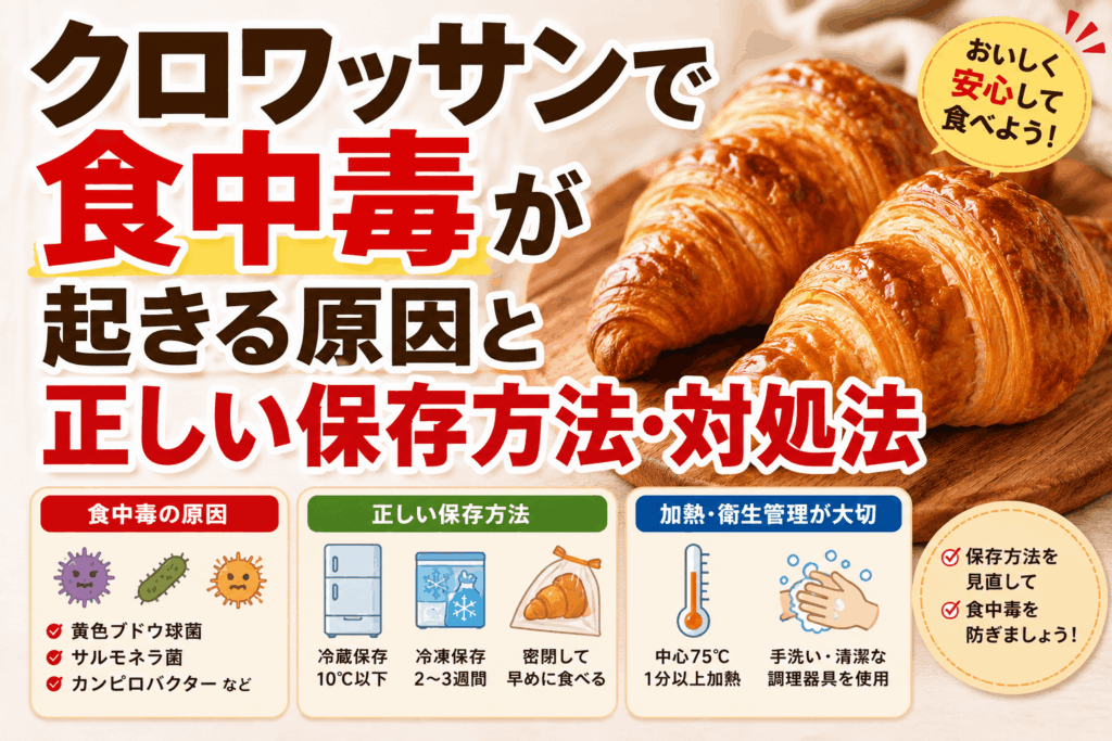 クロワッサンで食中毒が起きる原因と正しい保存方法・対処法