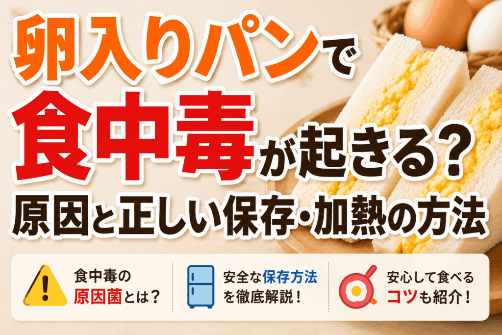 卵入りパンで食中毒が起きる原因と正しい保存・加熱の方法