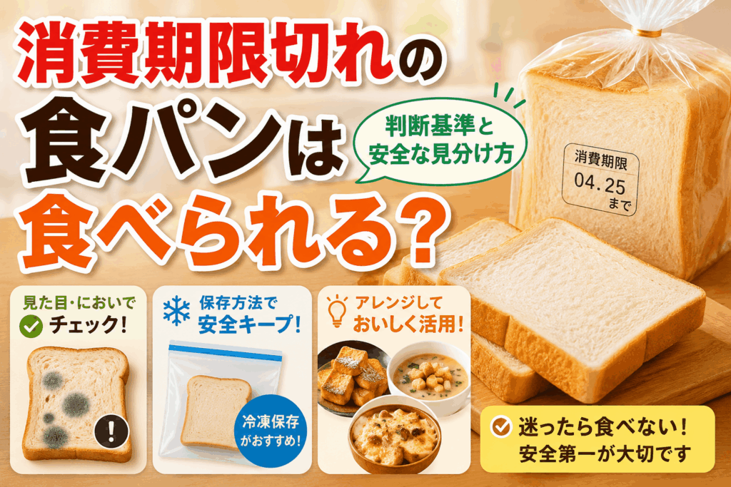 消費期限切れの食パンは食べられる？判断基準と安全な見分け方