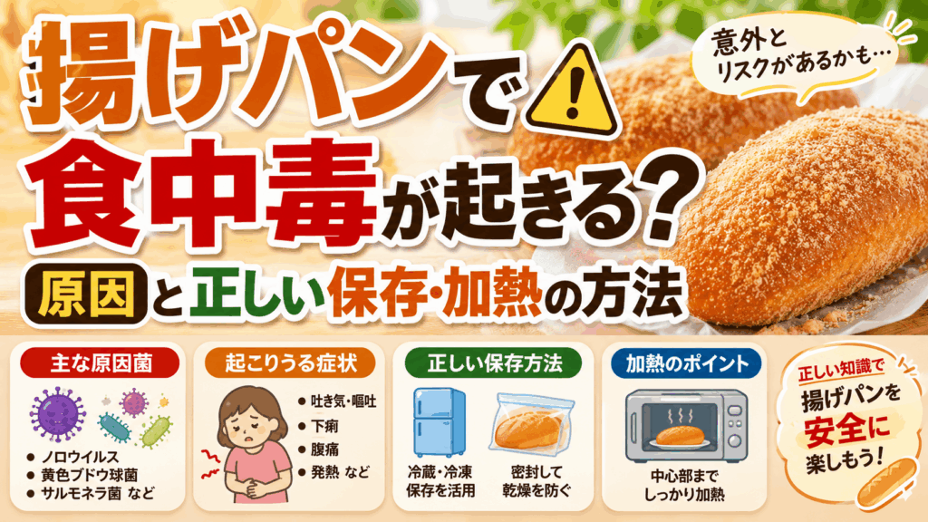 揚げパンで食中毒が起きる原因と正しい保存・加熱の方法