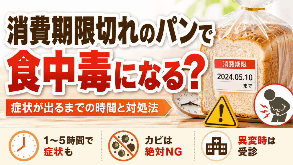 消費期限切れのパンで食中毒になる？症状が出るまでの時間と対処法