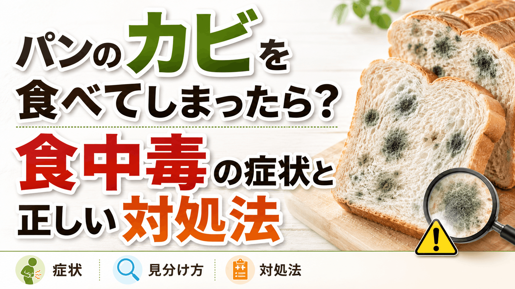 パンのカビを食べてしまったら?食中毒の症状と正しい対処法