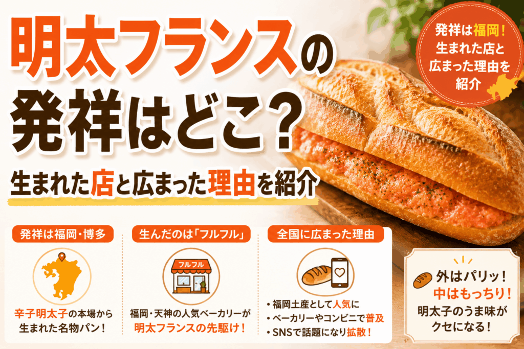 明太フランスの発祥はどこ？生まれた店と広まった理由を紹介