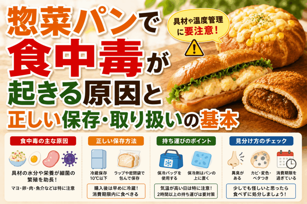 惣菜パンで食中毒が起きる原因と正しい保存・取り扱いの基本