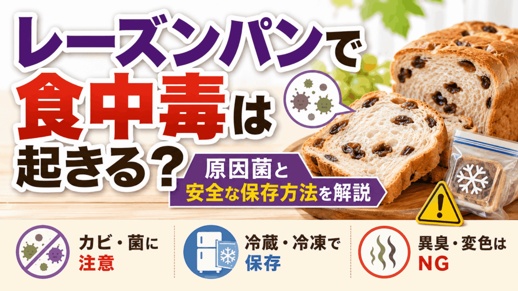レーズンパンで食中毒は起きる？原因菌と安全な保存方法を解説