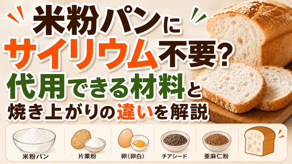 米粉パンにサイリウム不要？代用できる材料と焼き上がりの違いを解説