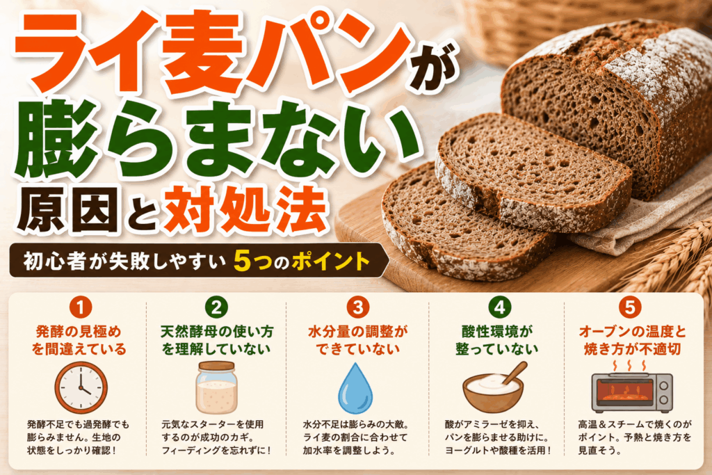 ライ麦パンが膨らまない原因と対処法｜初心者が失敗しやすい5つのポイント