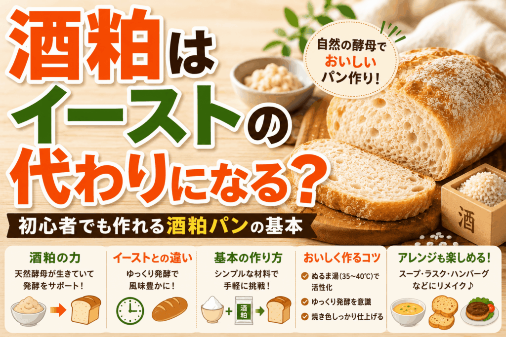 酒粕はイーストの代わりになる？初心者でも作れる酒粕パンの基本