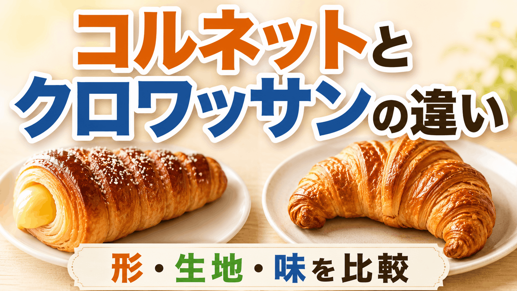 コルネットとクロワッサンの違いを解説｜形・生地・味の3つで比較