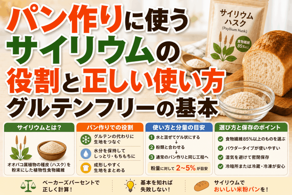 パン作りに使うサイリウムの役割と正しい使い方｜グルテンフリーの基本