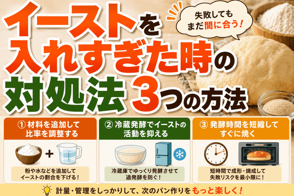 パンのイースト入れすぎた時の対処法｜失敗生地を救う3つの方法