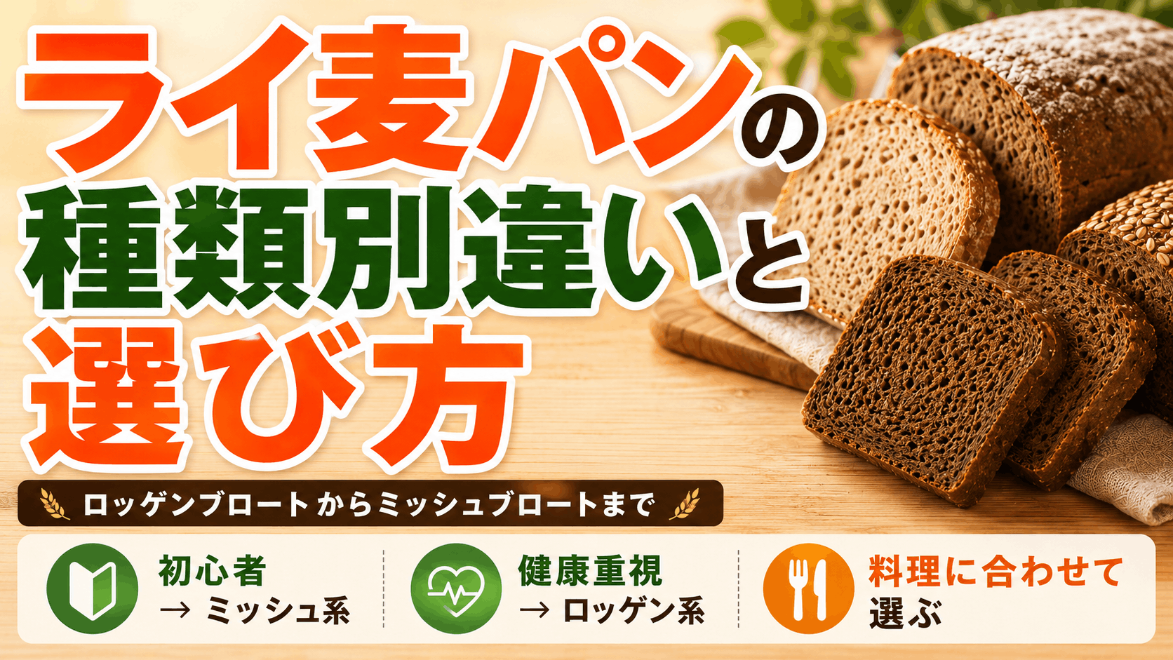ライ麦パンの種類別違いと選び方｜ロッゲンブロートからミッシュブロートまで