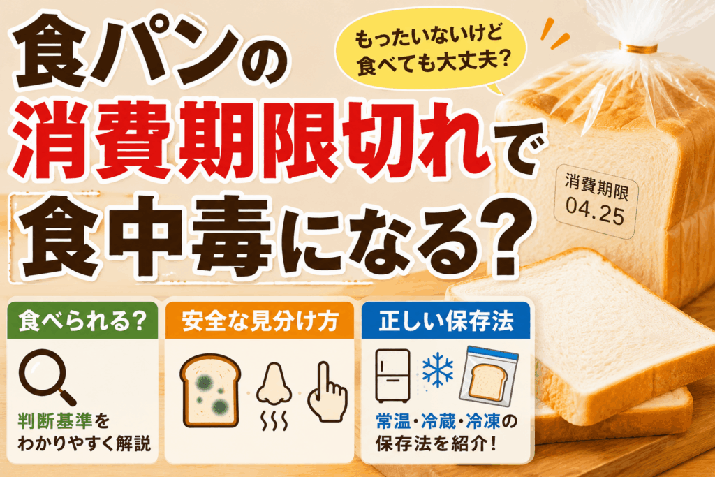 食パンの消費期限切れで食中毒になる？判断基準と正しい保存法