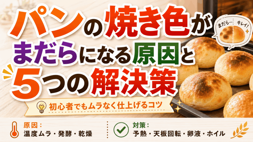 パンの焼き色がまだらになる原因と5つの解決策｜初心者でもムラなく仕上げるコツ