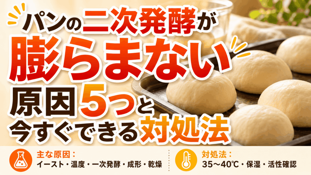 パンの二次発酵が膨らまない原因5つと今すぐできる対処法