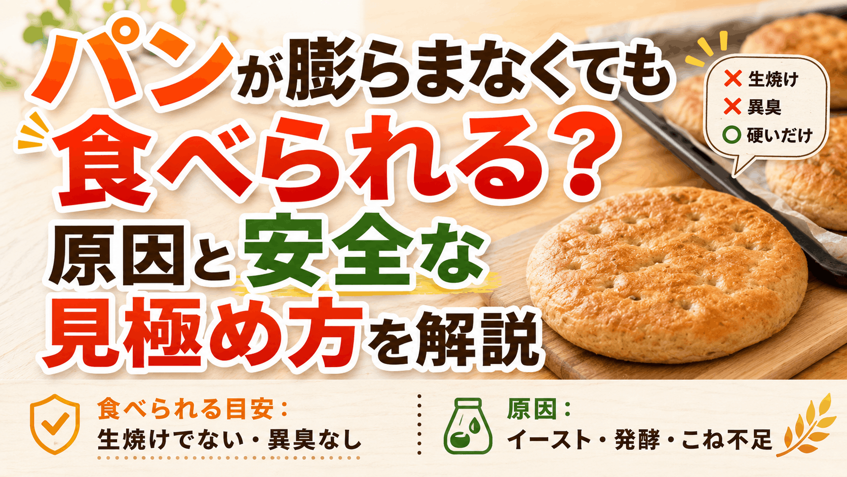 パンが膨らまなくても食べられる？原因と安全な見極め方を解説