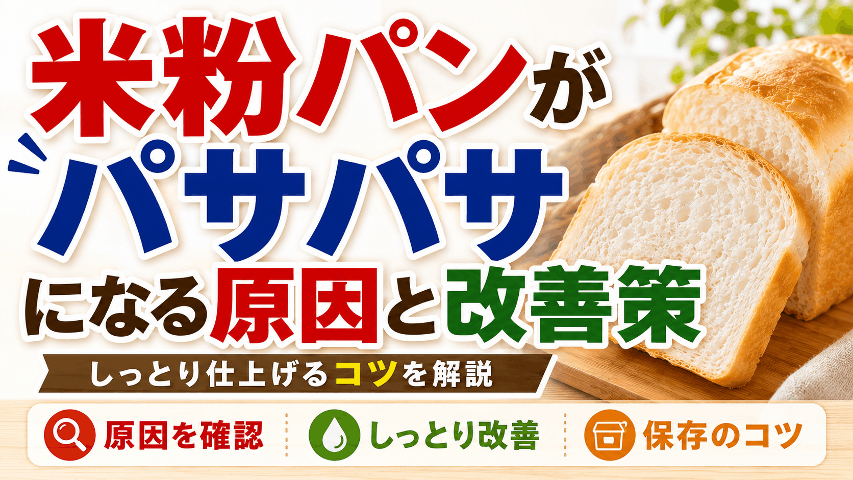 米粉パンがパサパサになる原因と改善策｜しっとり仕上げるコツを解説