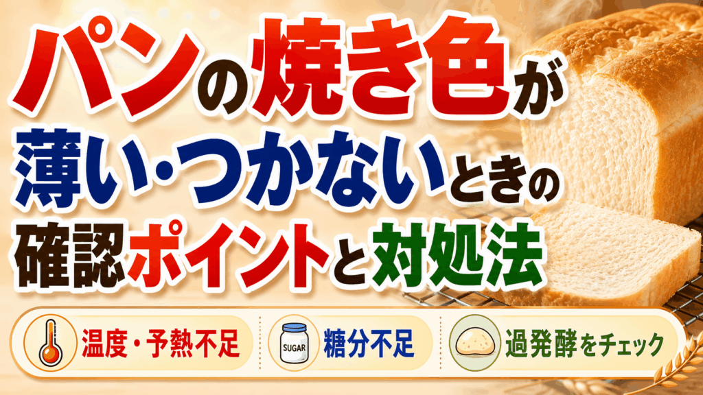 パンの焼き色が薄い・つかないときに確認すべきポイントと対処法