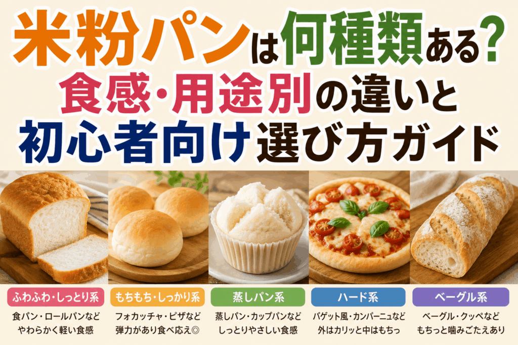 米粉パンは何種類ある？食感・用途別の違いと初心者向け選び方ガイド