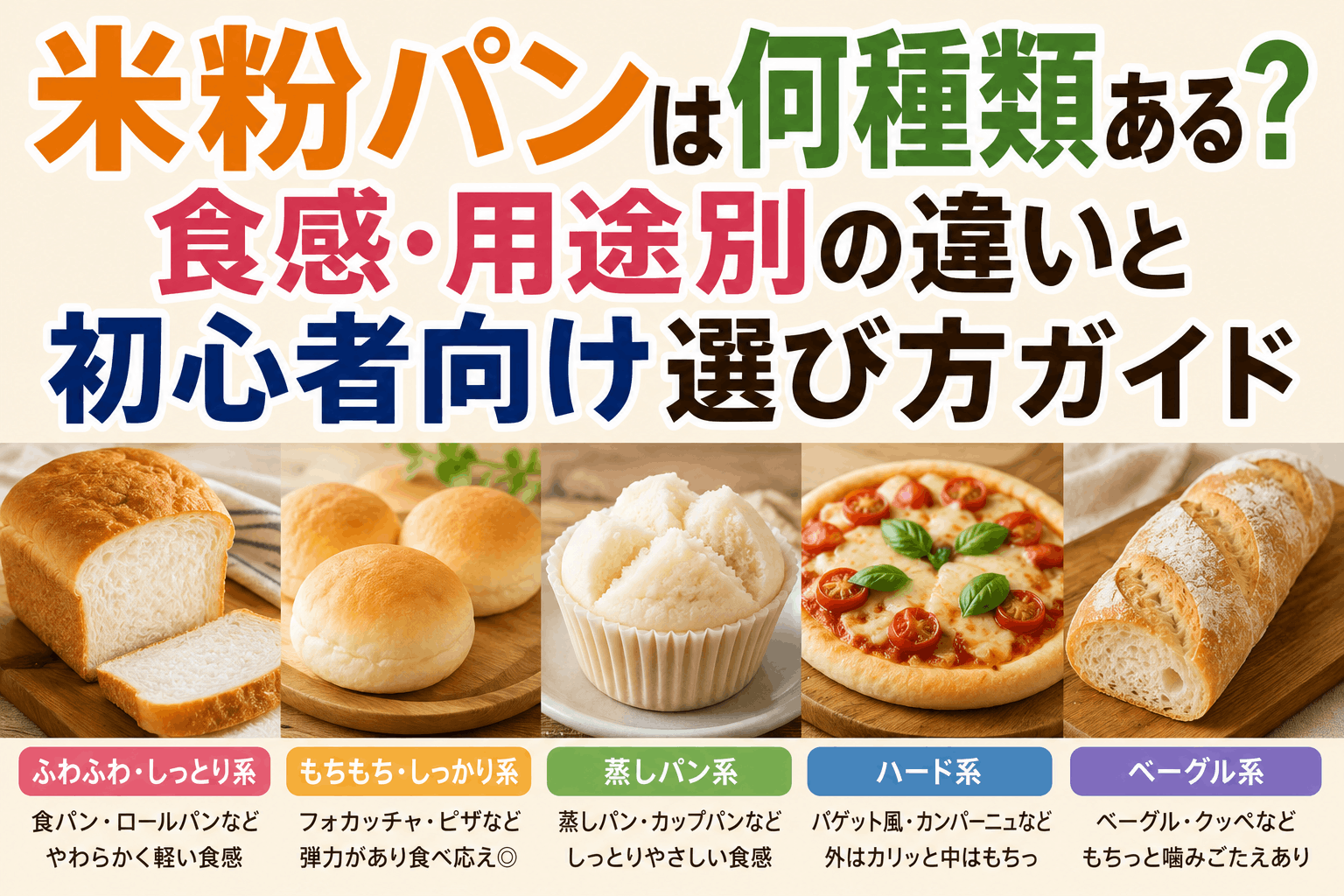 米粉パンは何種類ある?食感・用途別の違いと初心者向け選び方ガイド
