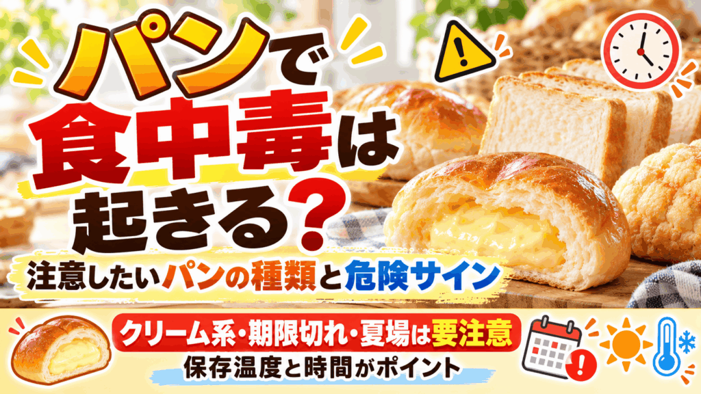 パンの食中毒｜危ないパンの種類一覧と症状が出るまでの時間・防ぐ保存方法